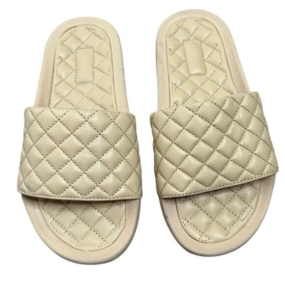 NEW APL Lisa Quilted Slides Women's Beige Size 5 - Picture 1 of 5